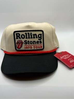American Needle the Rolling Stones 1975 Tour Cream and Black Trucker Hat NWT